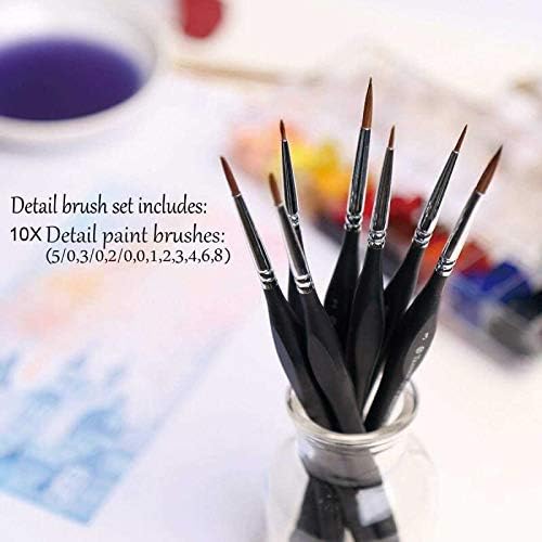 10 Piece Detail Paint Brush Set