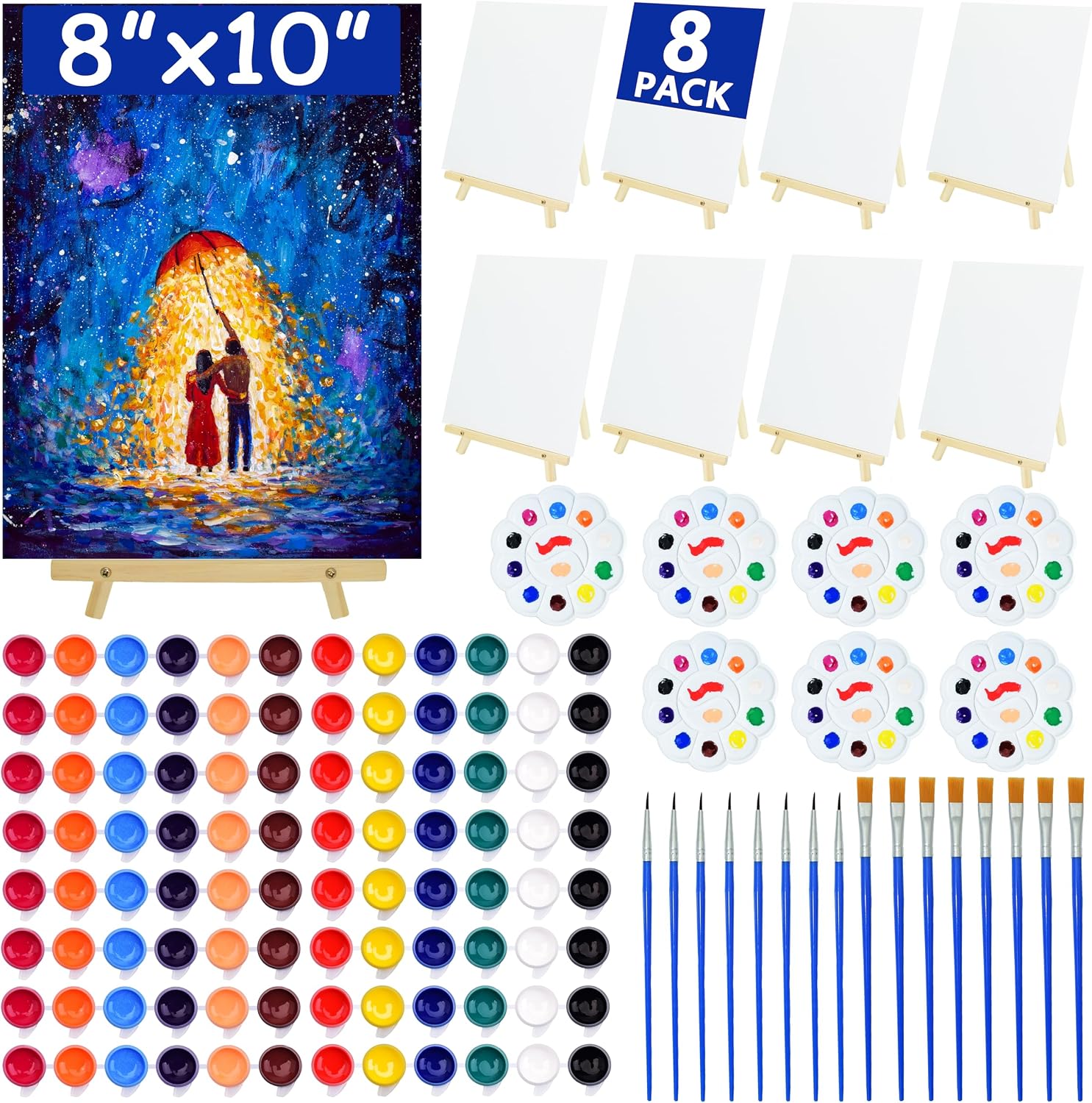 105-Piece Acrylic Painting Set with Easels