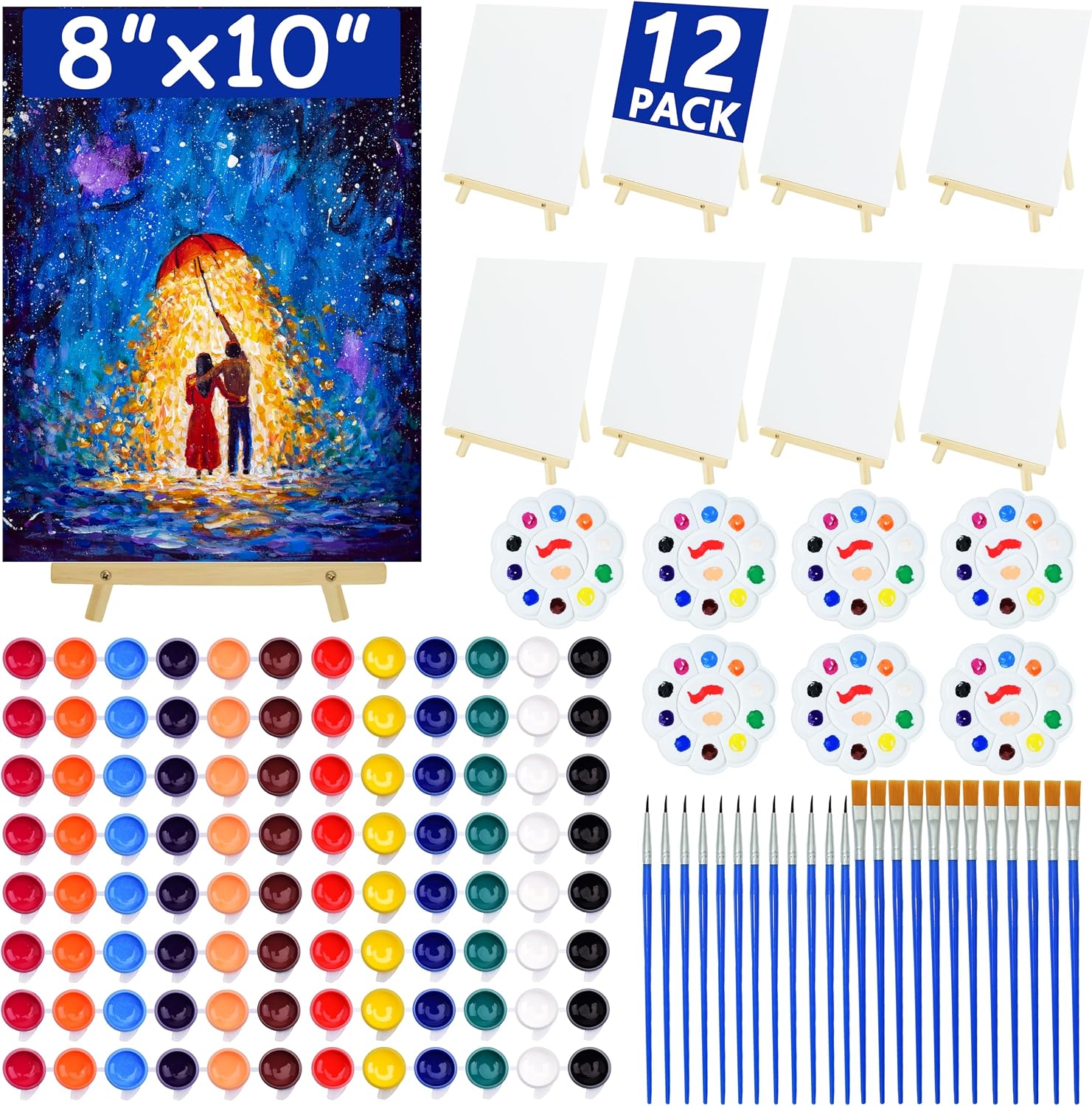 105-Piece Acrylic Painting Set with Easels
