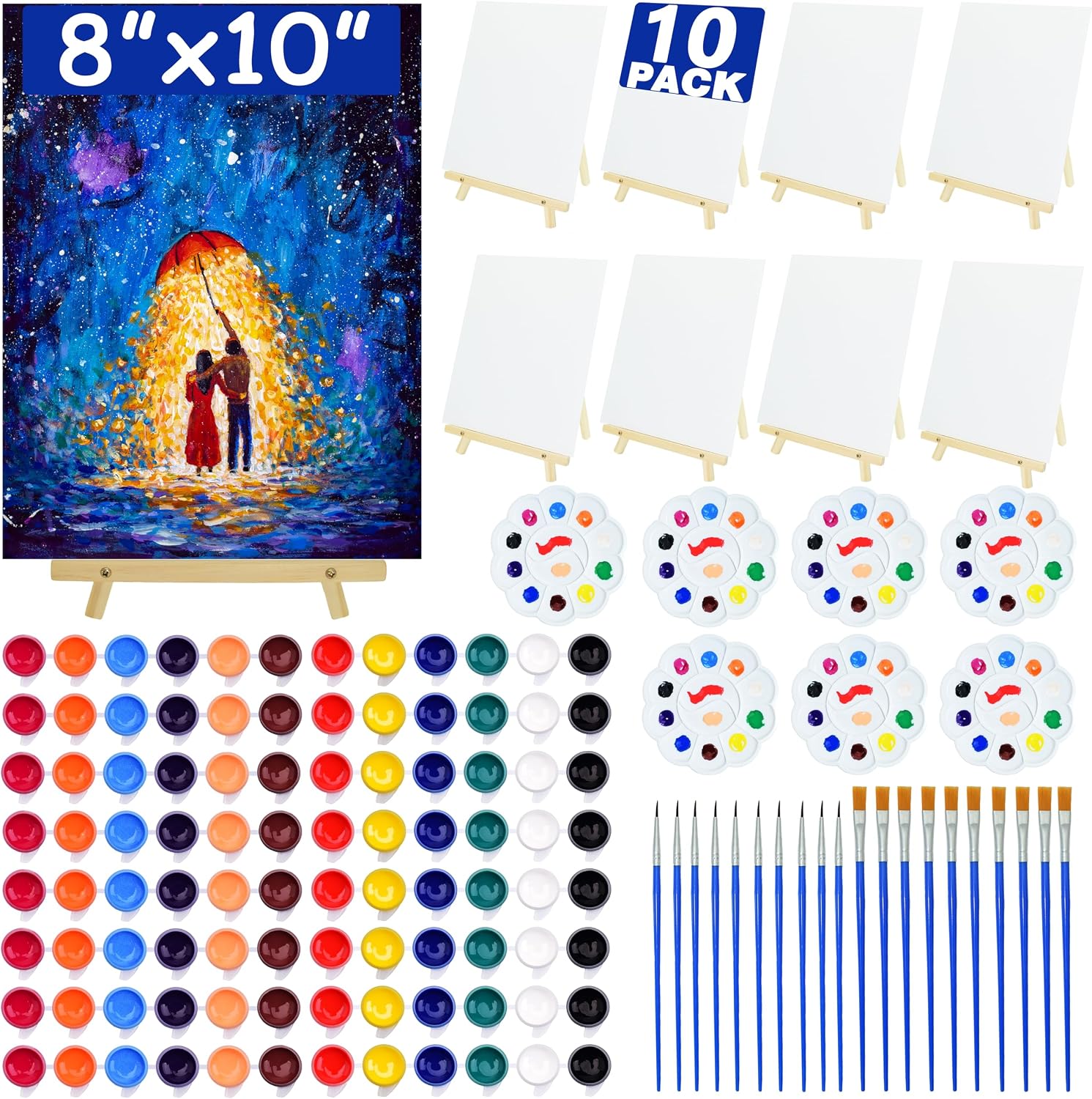 105-Piece Acrylic Painting Set with Easels