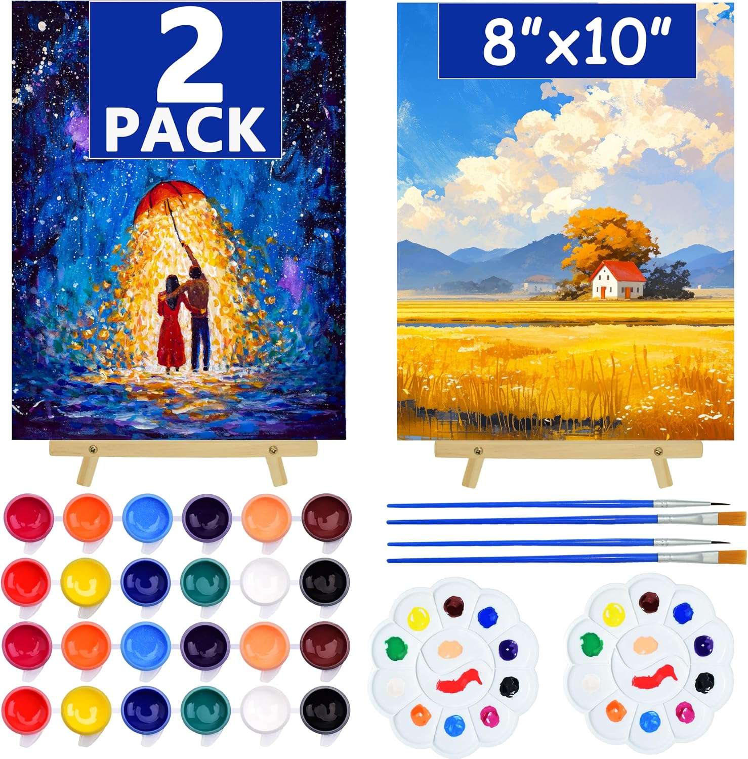 105-Piece Acrylic Painting Set with Easels
