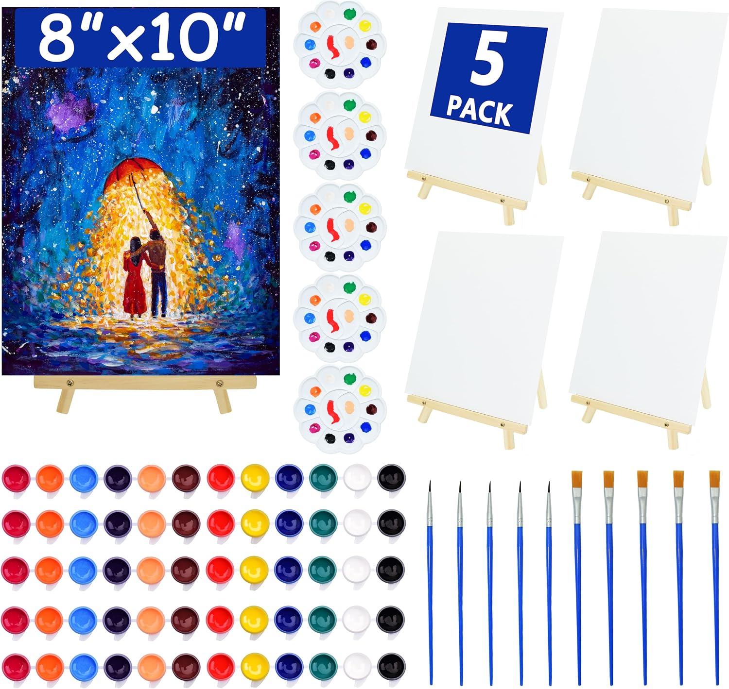 105-Piece Acrylic Painting Set with Easels