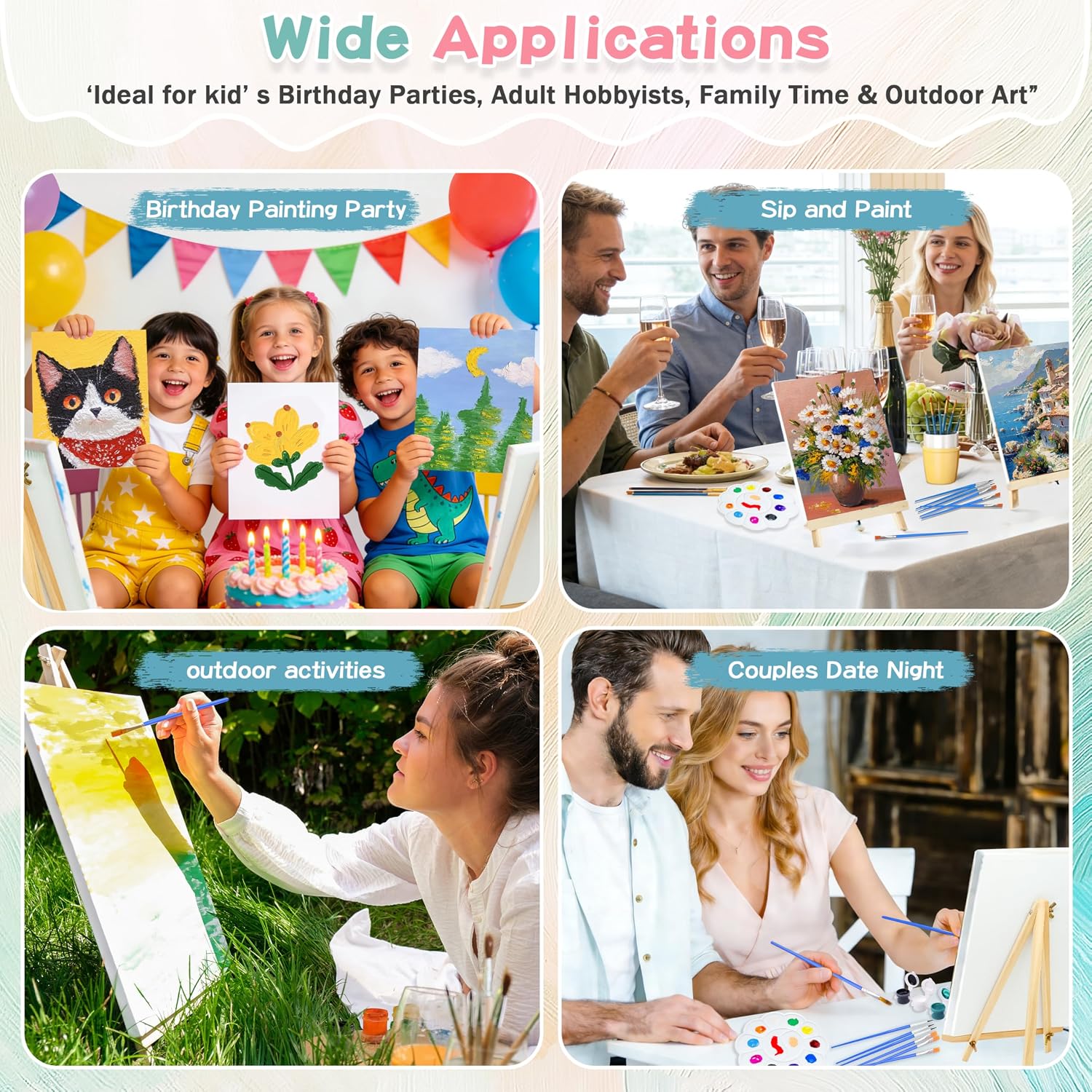 105-Piece Acrylic Painting Set with Easels
