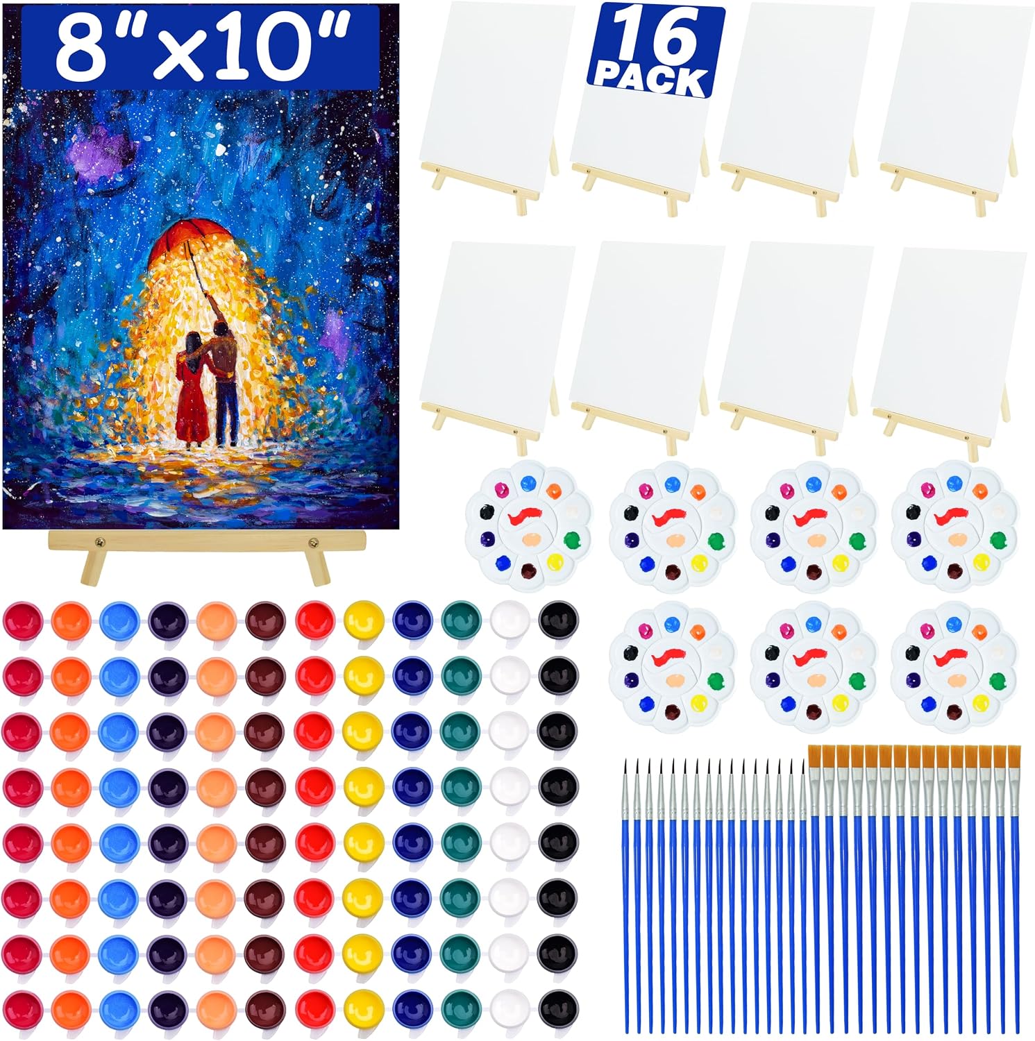 105-Piece Acrylic Painting Set with Easels