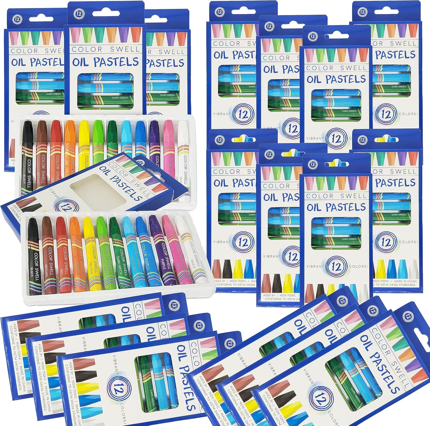 12 Color Oil Pastels - 12-Color Oil Pastel Set