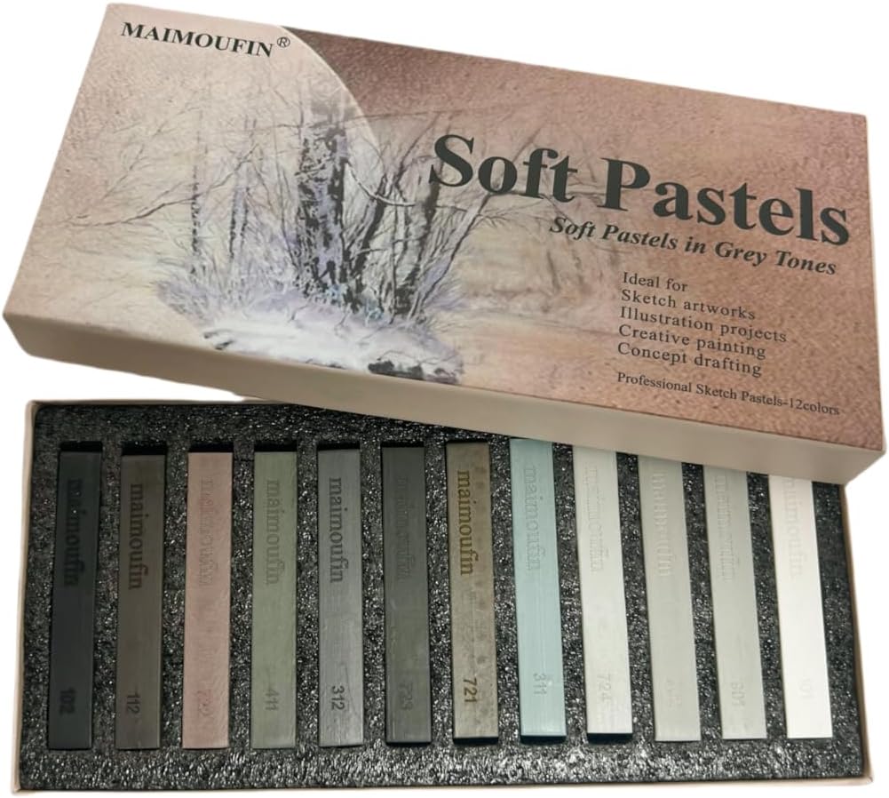 12 Grey Soft Pastels