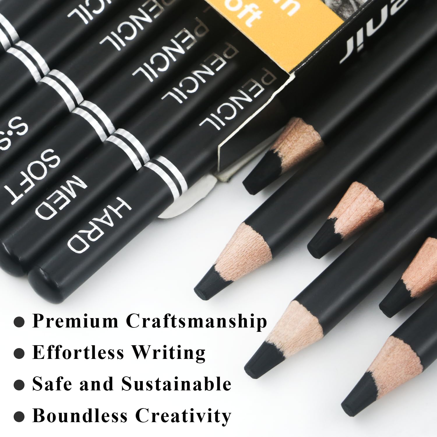 12 Piece Charcoal Pencils
