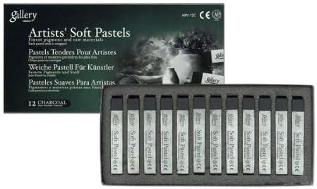 12-Piece Charcoal Soft Pastels Set