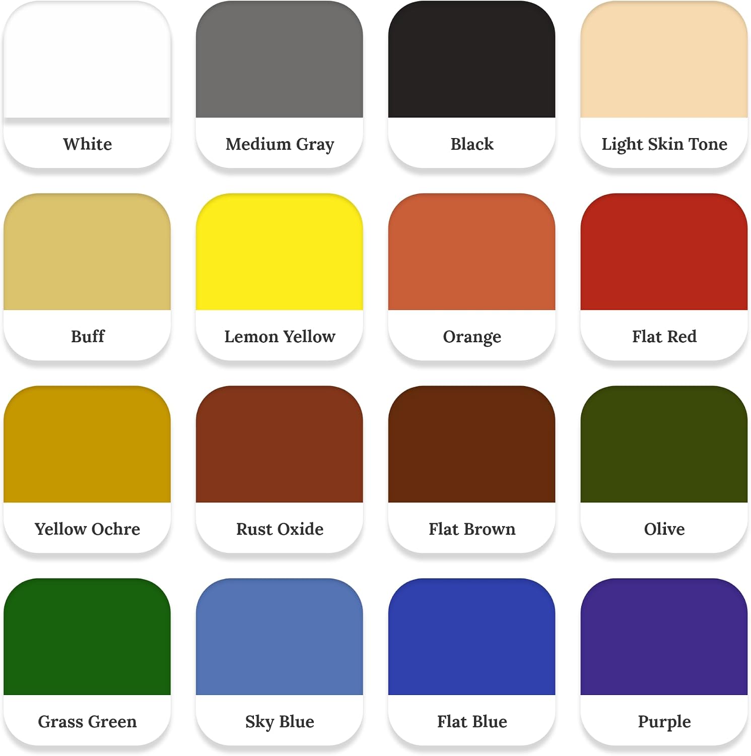 16 Colour Acrylic Paint Set