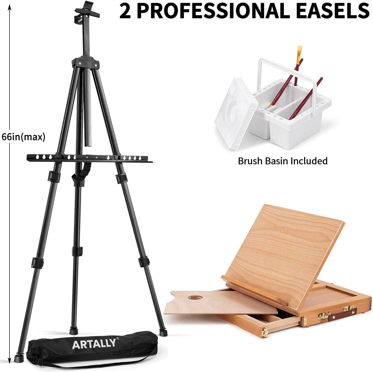 168-Piece Mixed Media Art Set with Dual Easels