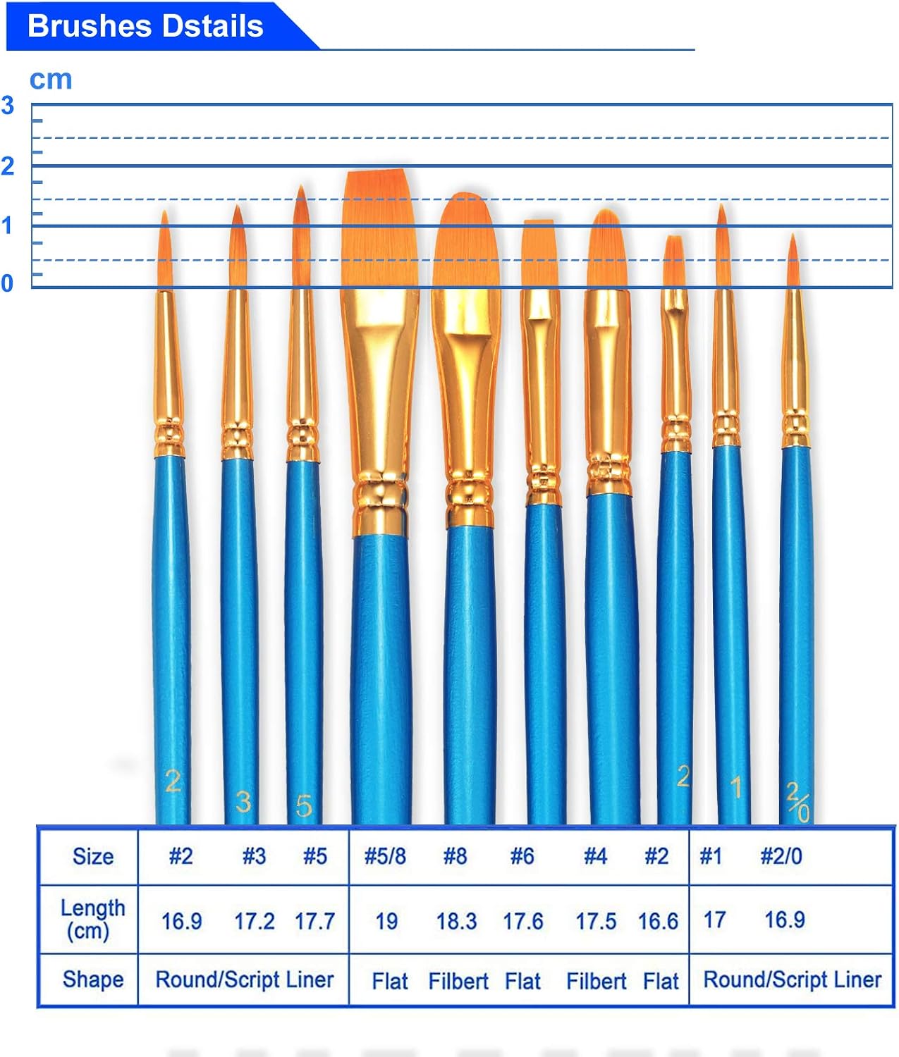 20 Piece Paint Brush Set