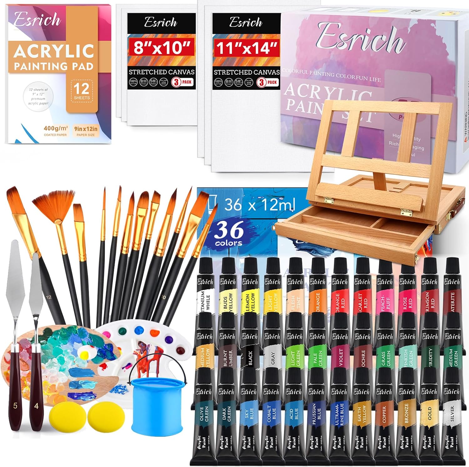 24 Color Acrylic Paint Kit