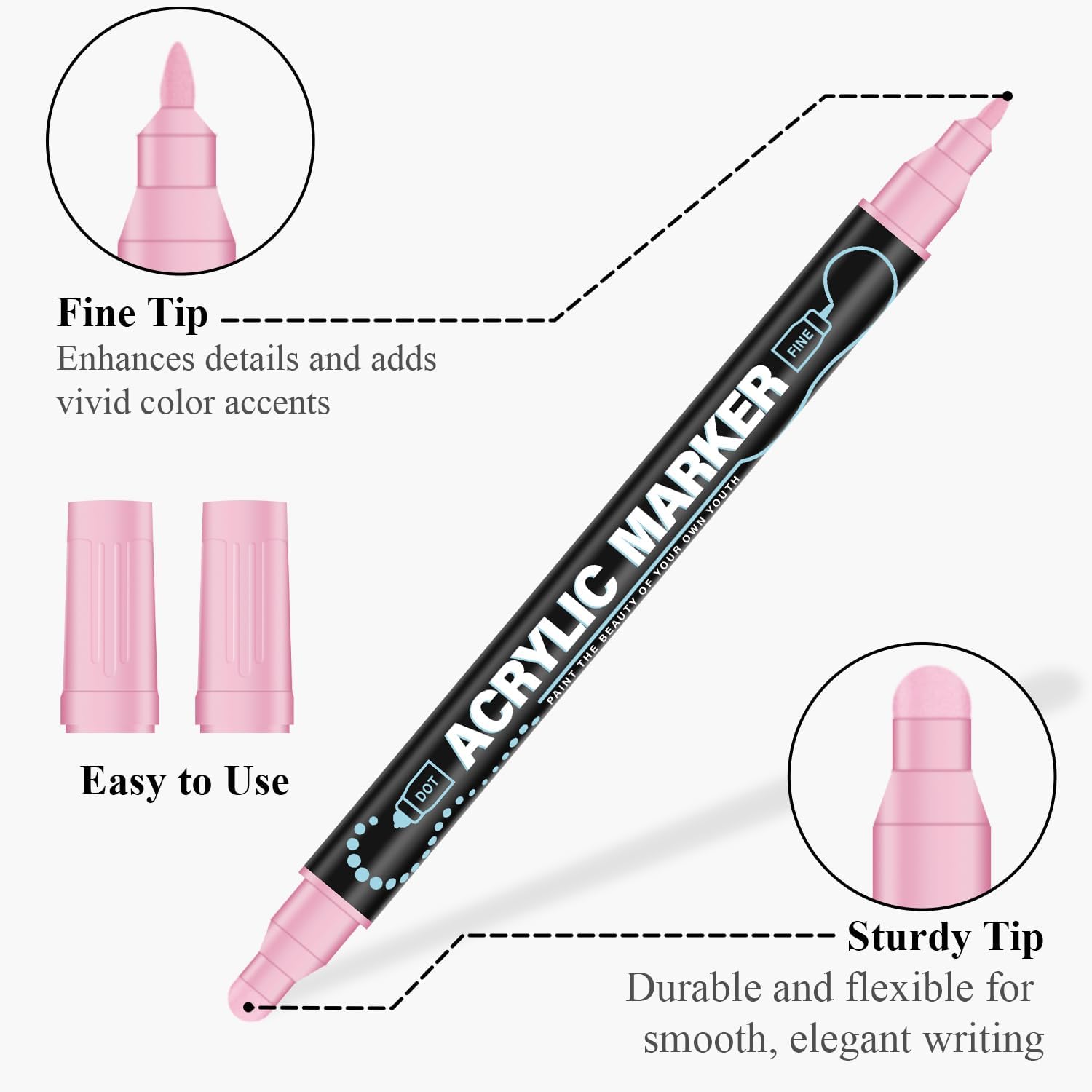 24 Dual Tip Acrylic Markers