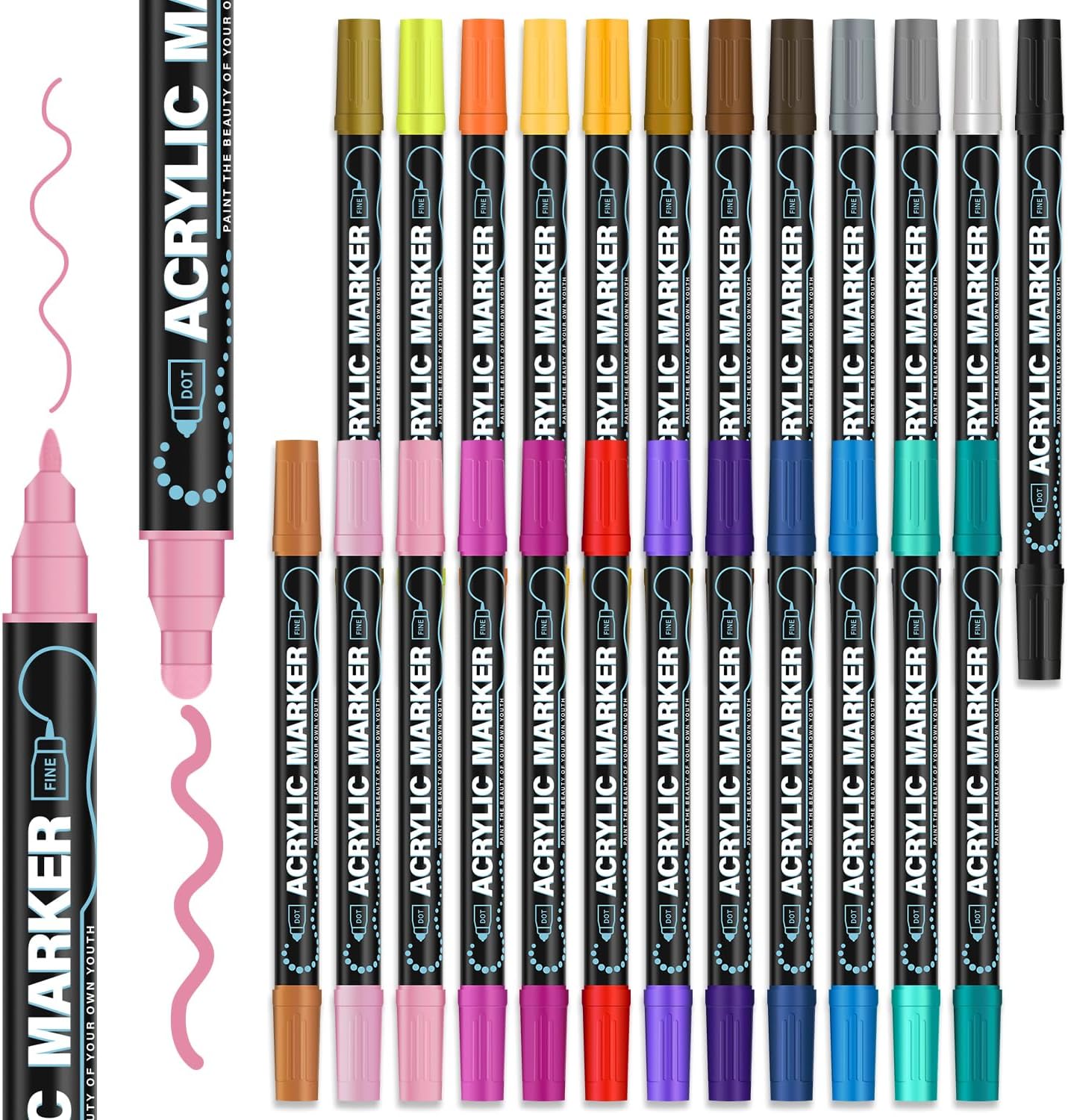 24 Dual Tip Acrylic Markers