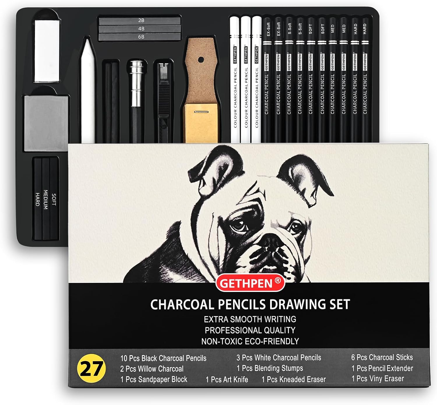 27 Piece Charcoal Drawing Set