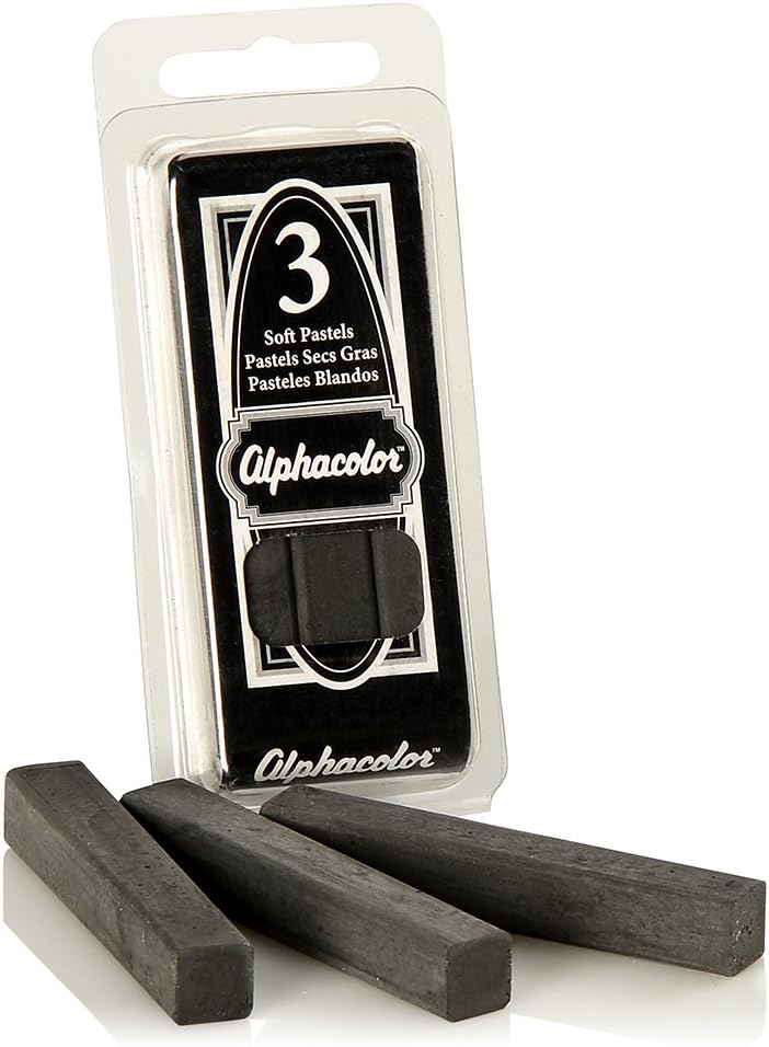 3 Black Soft Pastels