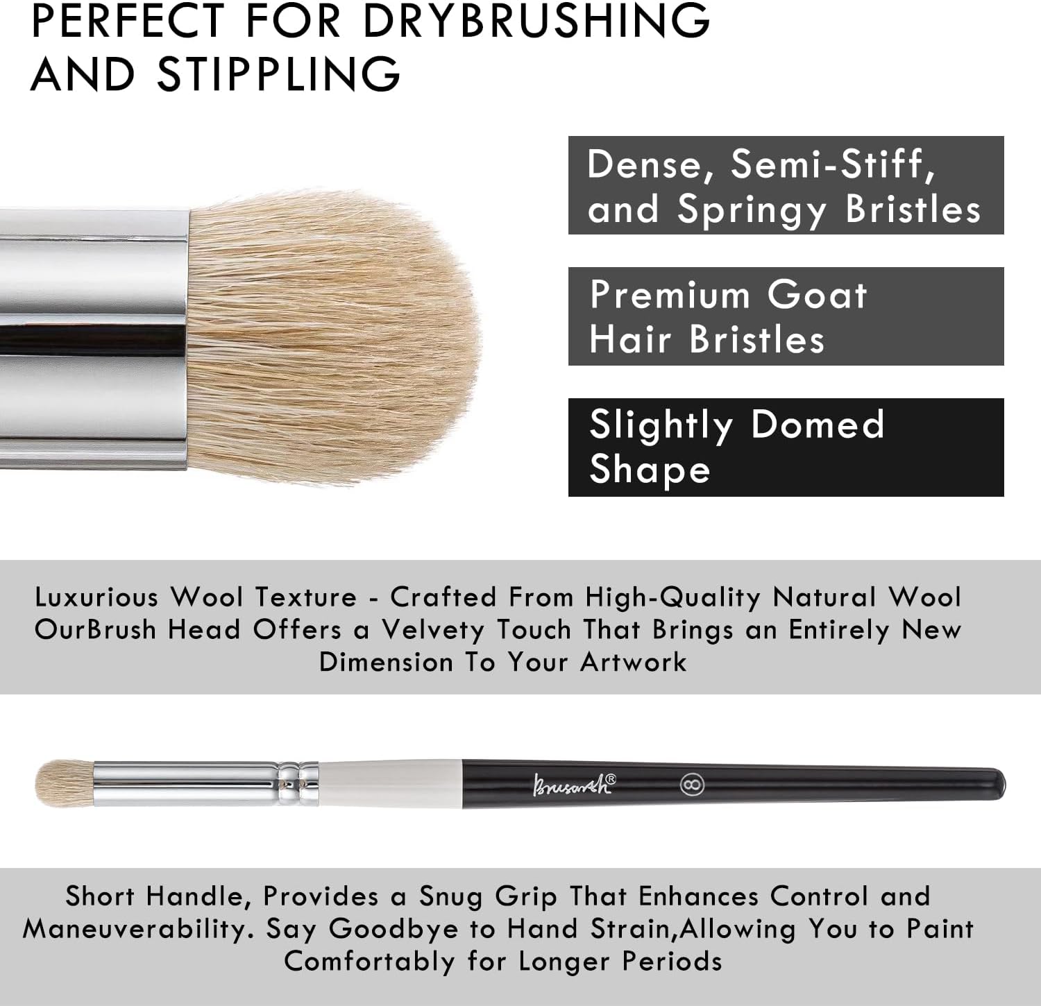6 Piece Miniature Drybrush Set