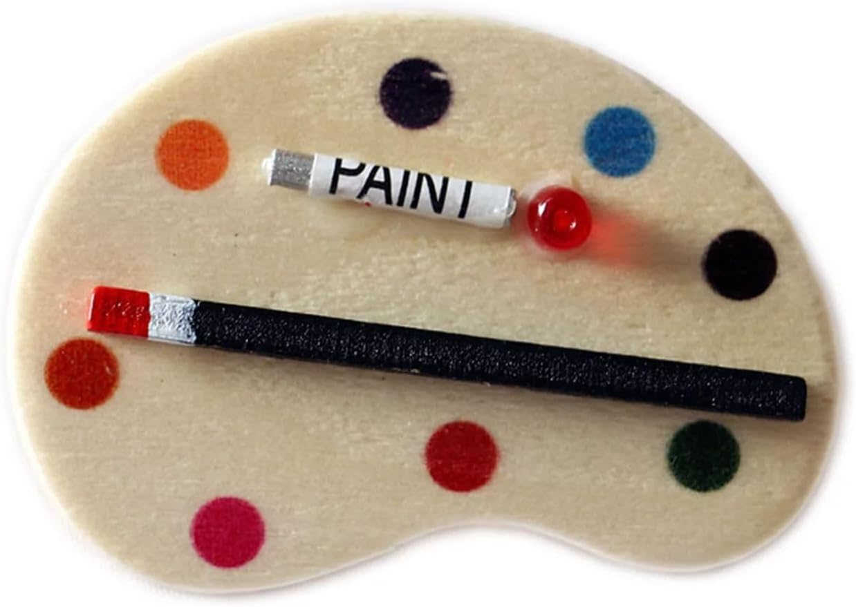 Miniature Artist Palette with Brush