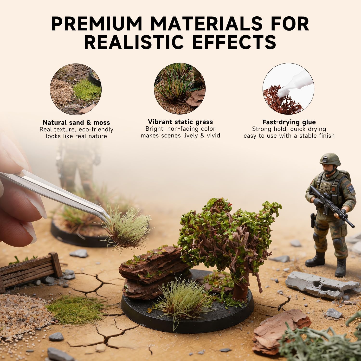Miniature Basing Terrain Kit - 7-Piece