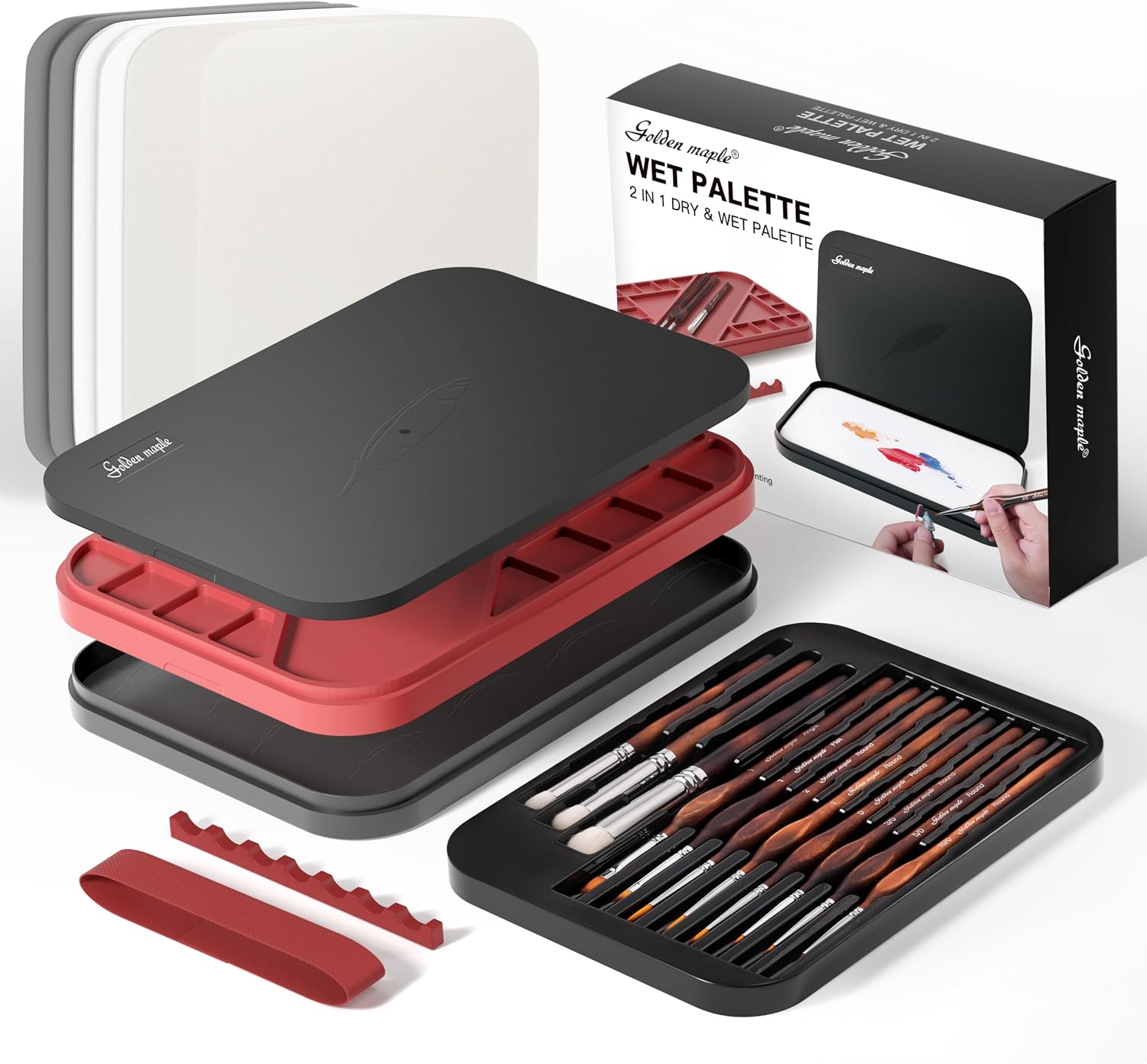 Wet and Dry Paint Palette with Lid